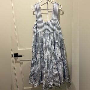 Anthropologie Blue and White Striped Dress